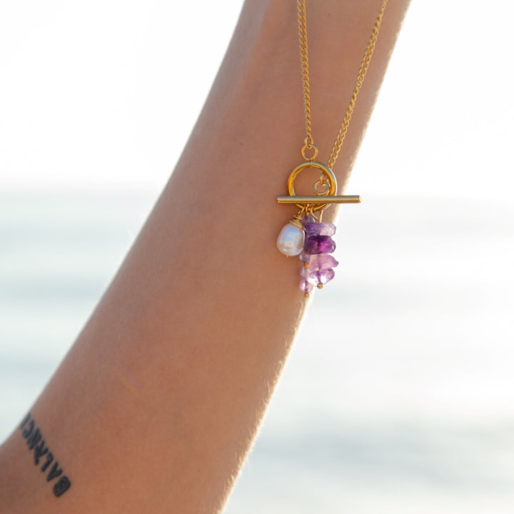 Necklace Sailor with Crystals and Pearls