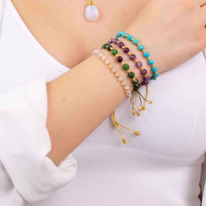 Bracelet Gold Thread Beads