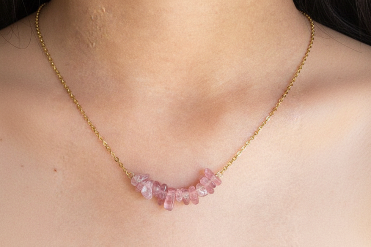 Necklace Chopped Natural Stones