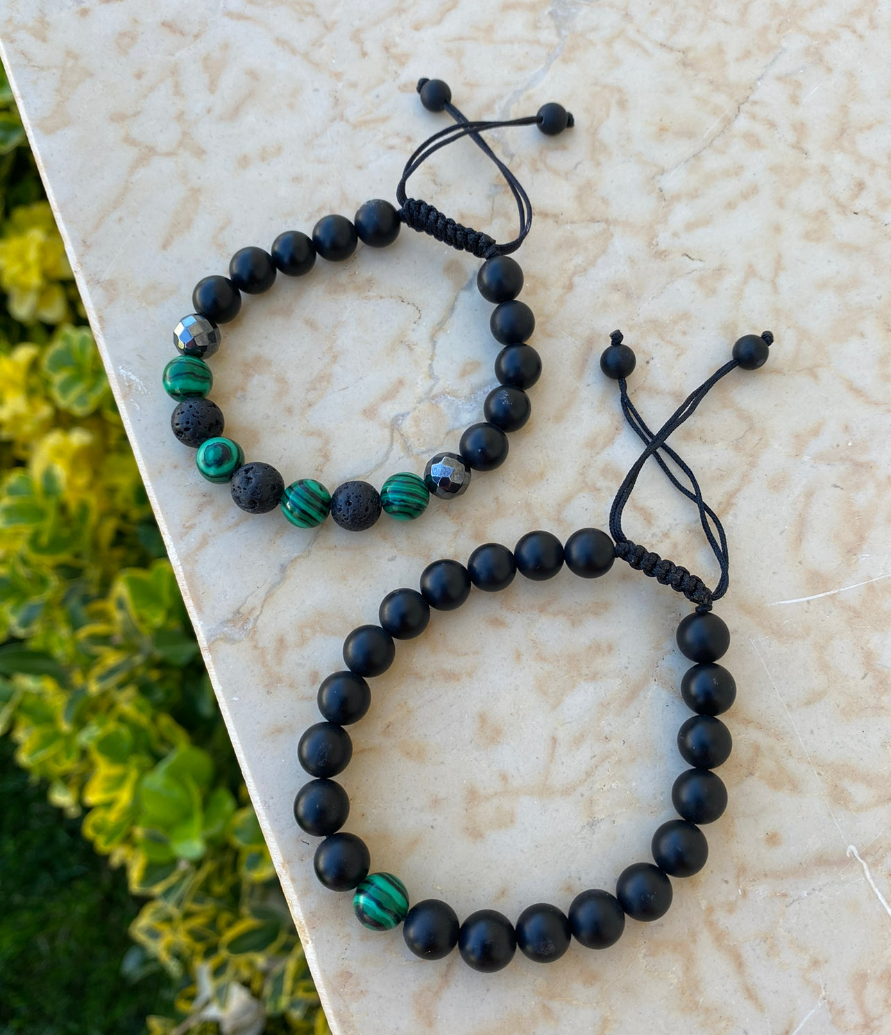 Bracelet Man Malachite/Onyx 8mm
