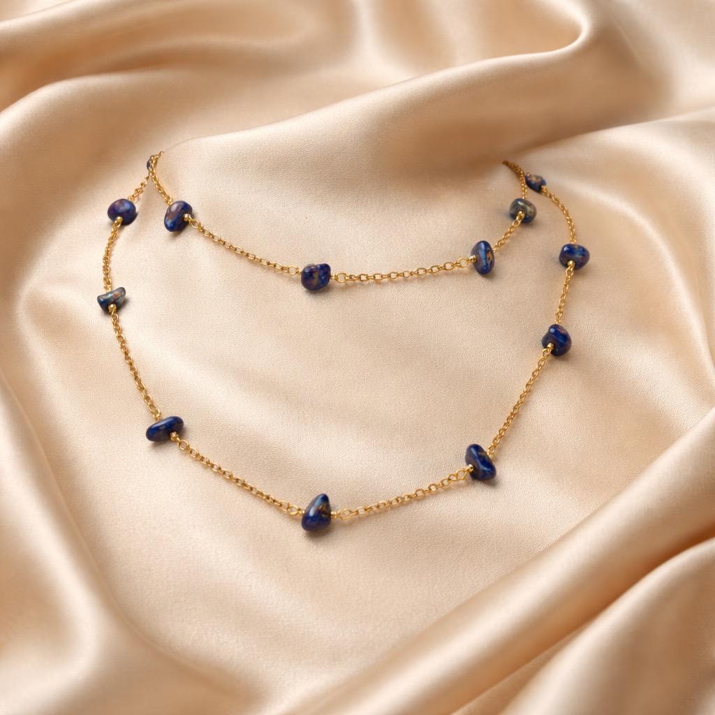 Necklace Rosary with Chopped Stones
