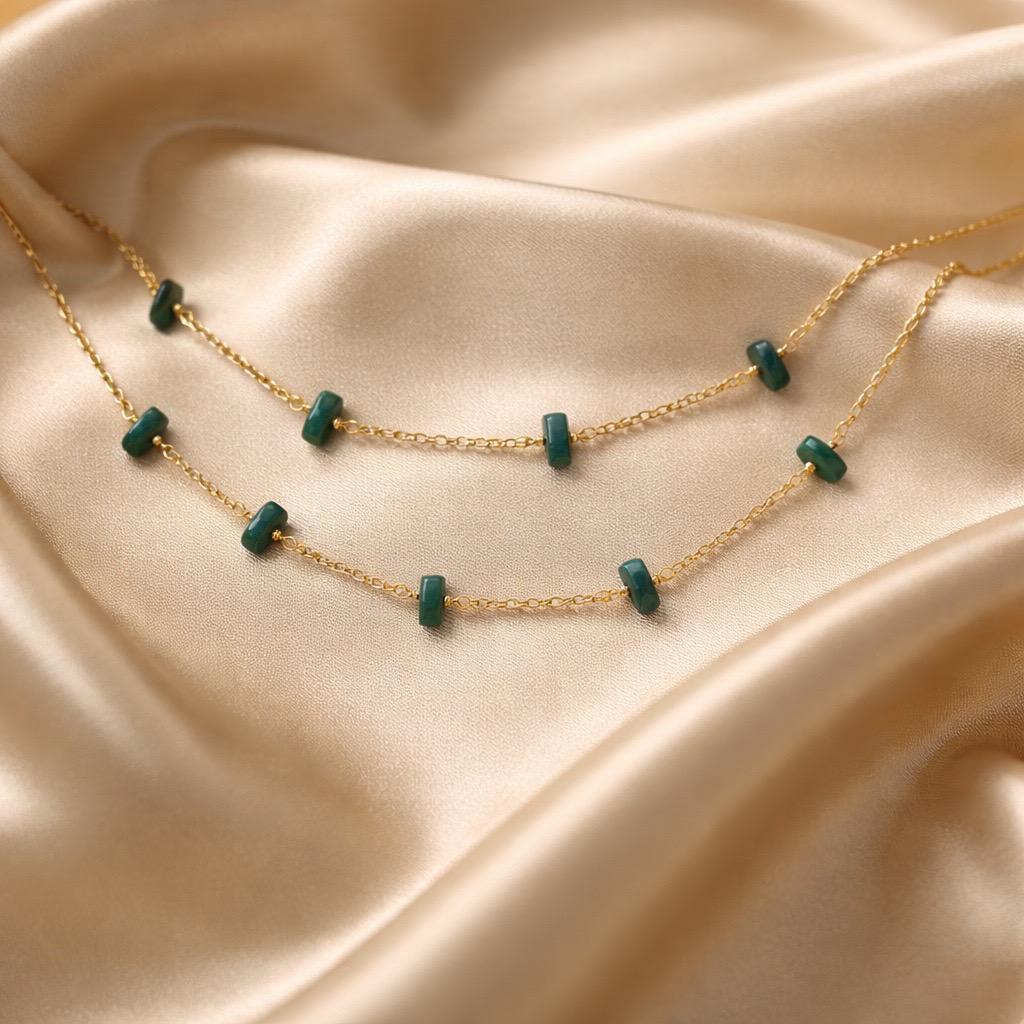 Necklace Rosary with Chopped Stones