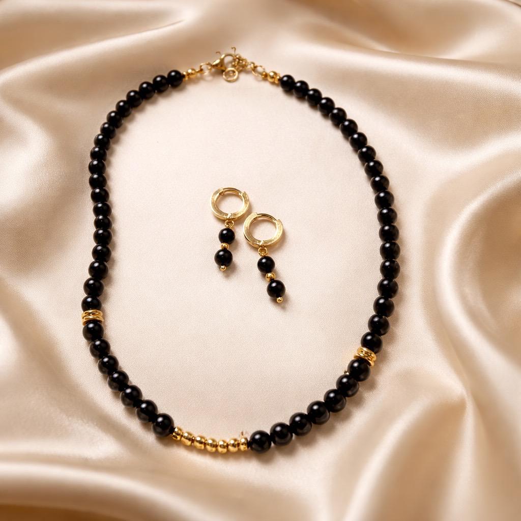 Necklace and Earrings Harmony Set with Beads