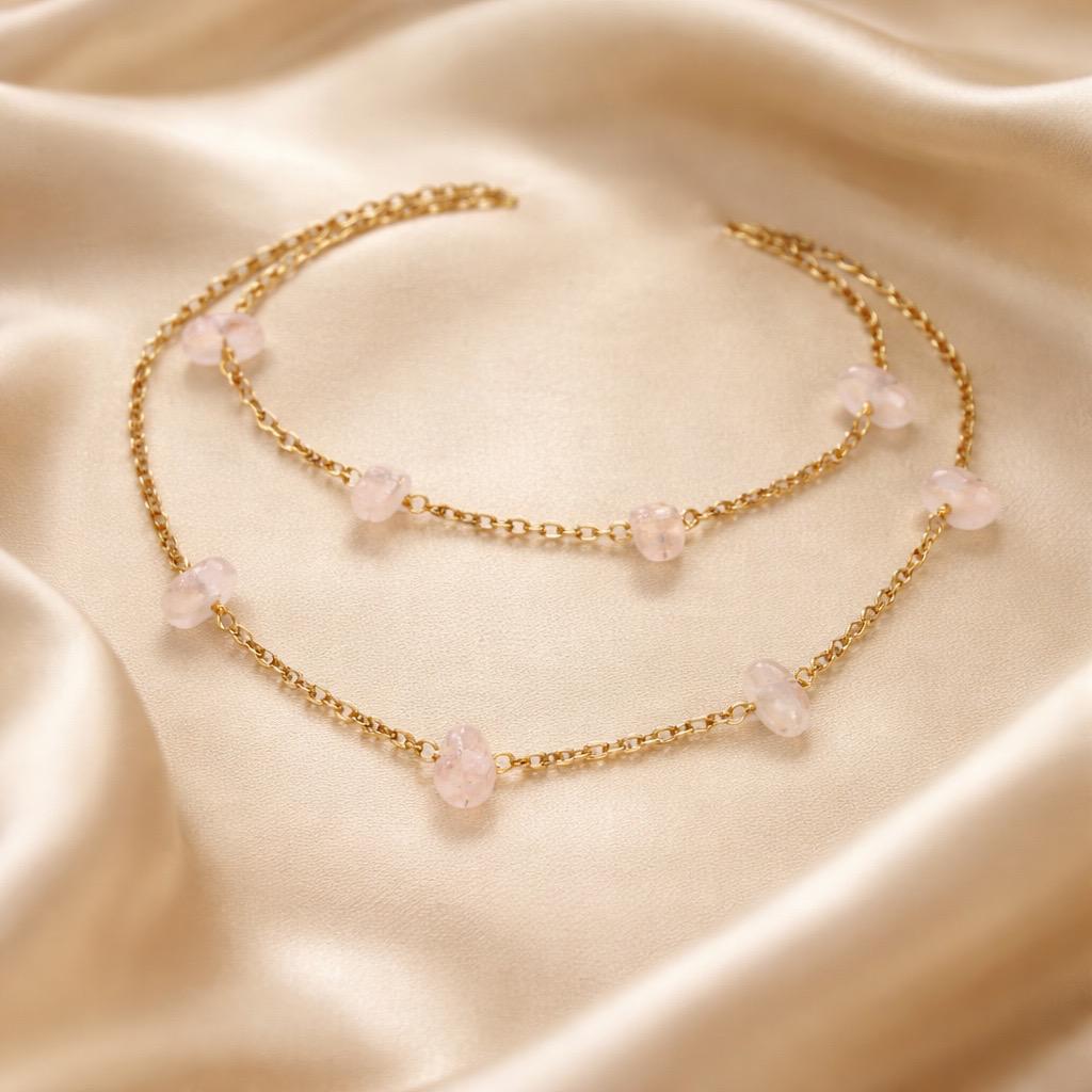 Necklace Rosary with Chopped Stones
