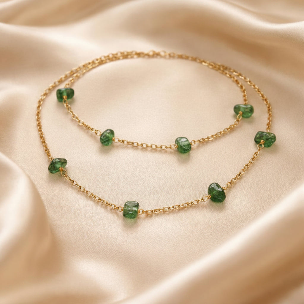 Necklace Rosary with Chopped Stones