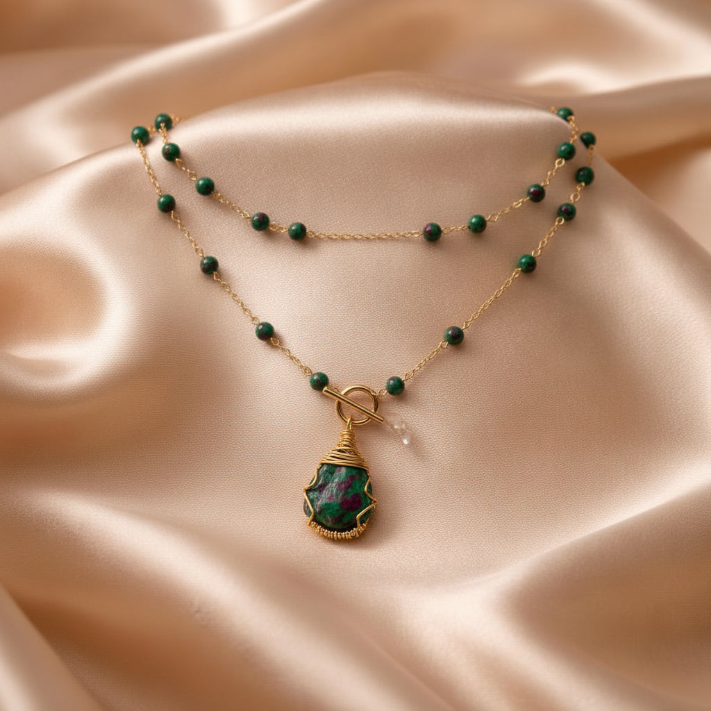Necklace Long Sailor Beads with One Stone