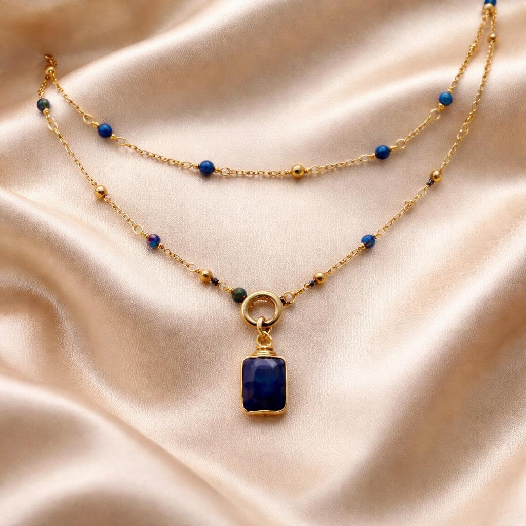 Necklace Long Sailor Beads with One Stone