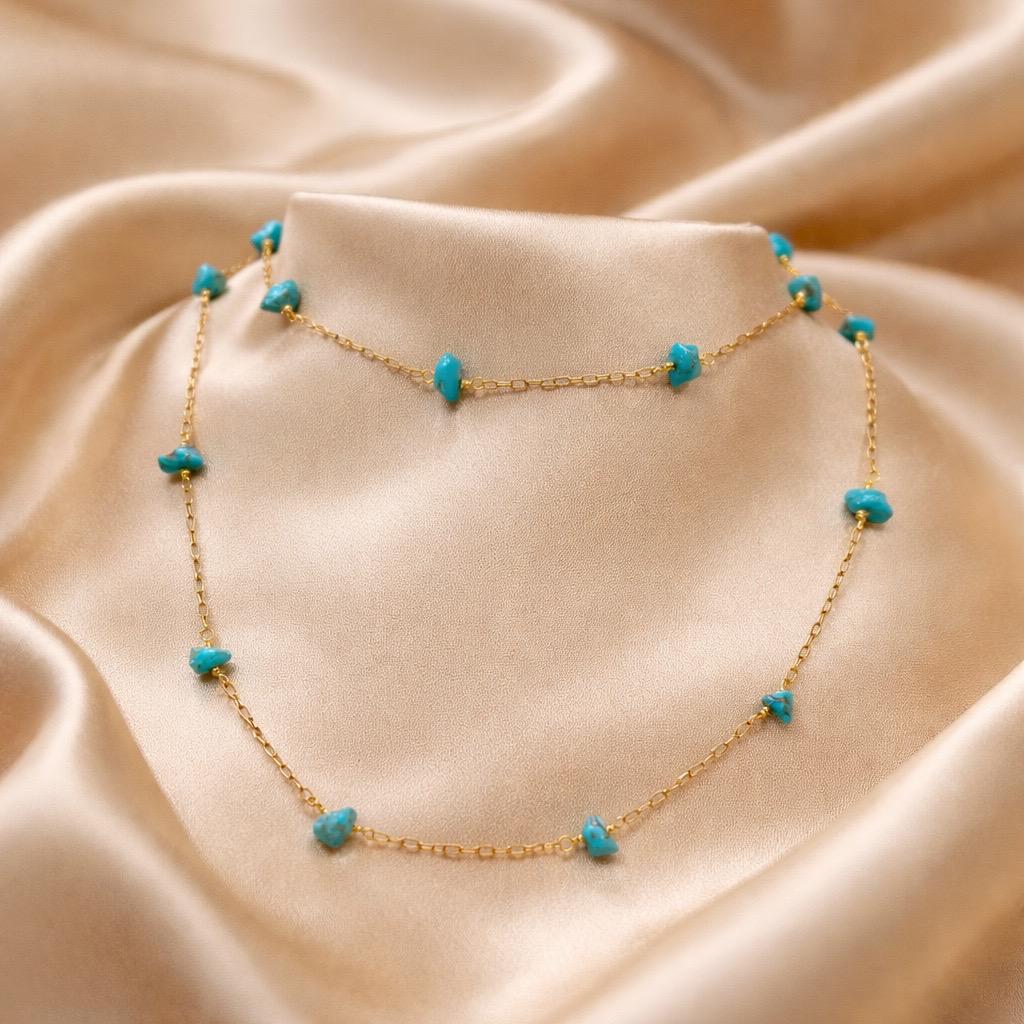 Necklace Rosary with Chopped Stones