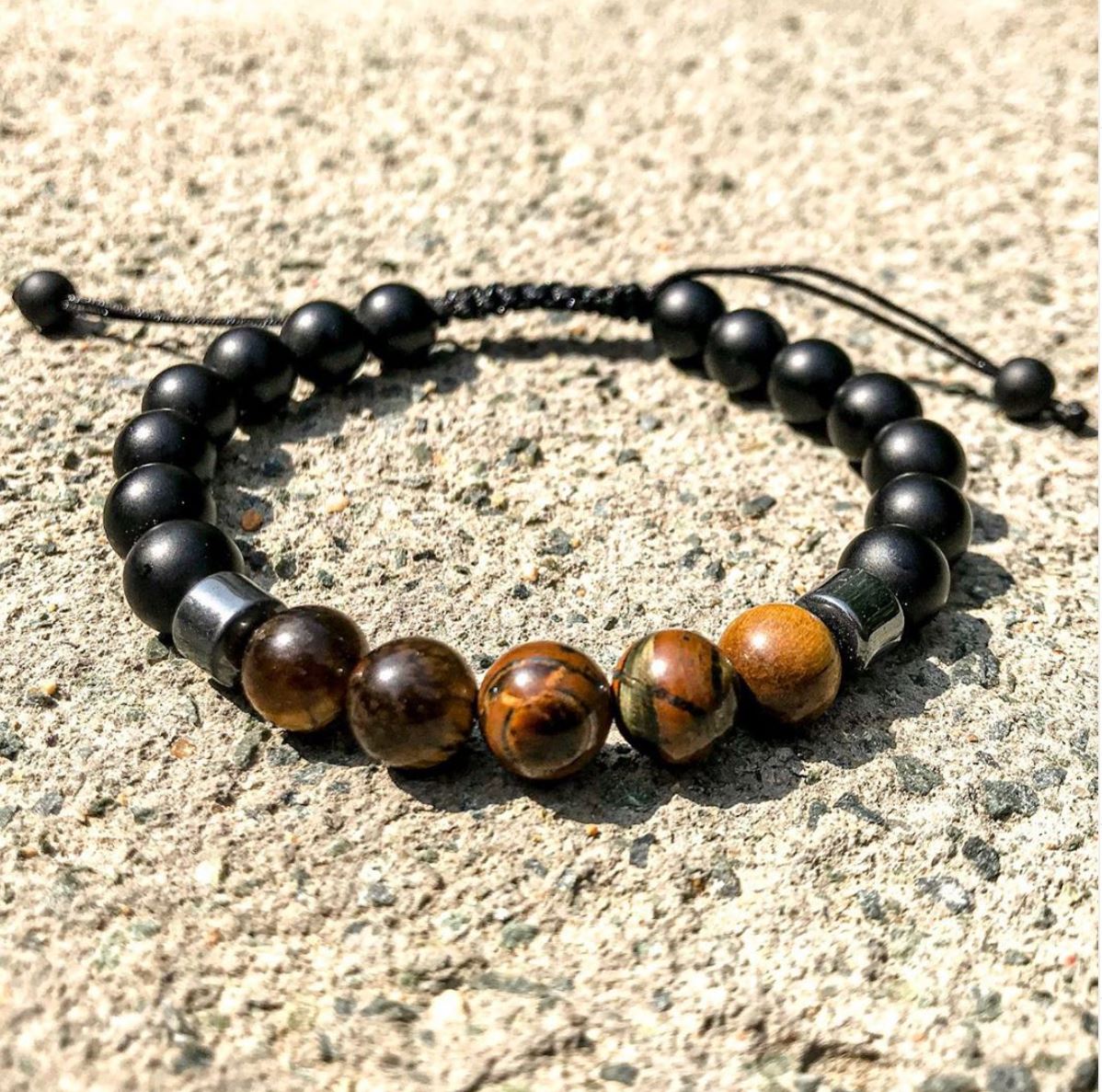 Bracelet Man Tiger's Eye/Onyx/Hematite 8mm