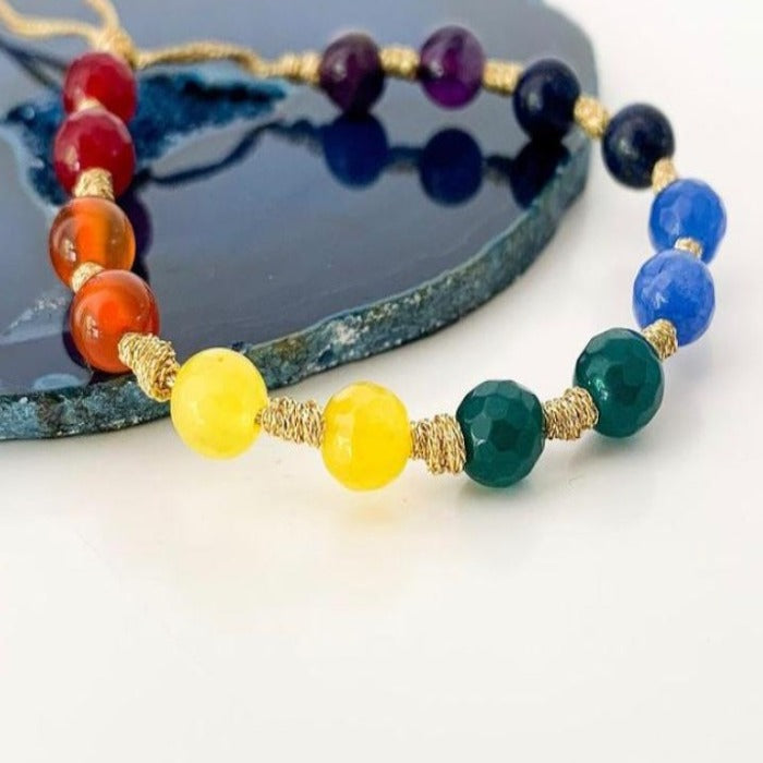 Bracelet Gold Thread Beads