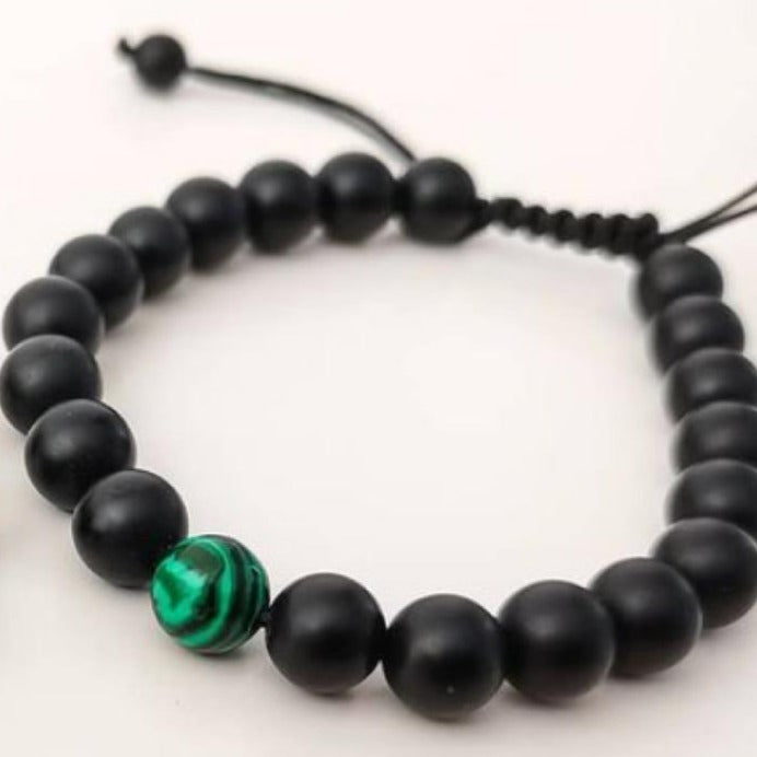 Bracelet Man Malachite/Onyx 8mm