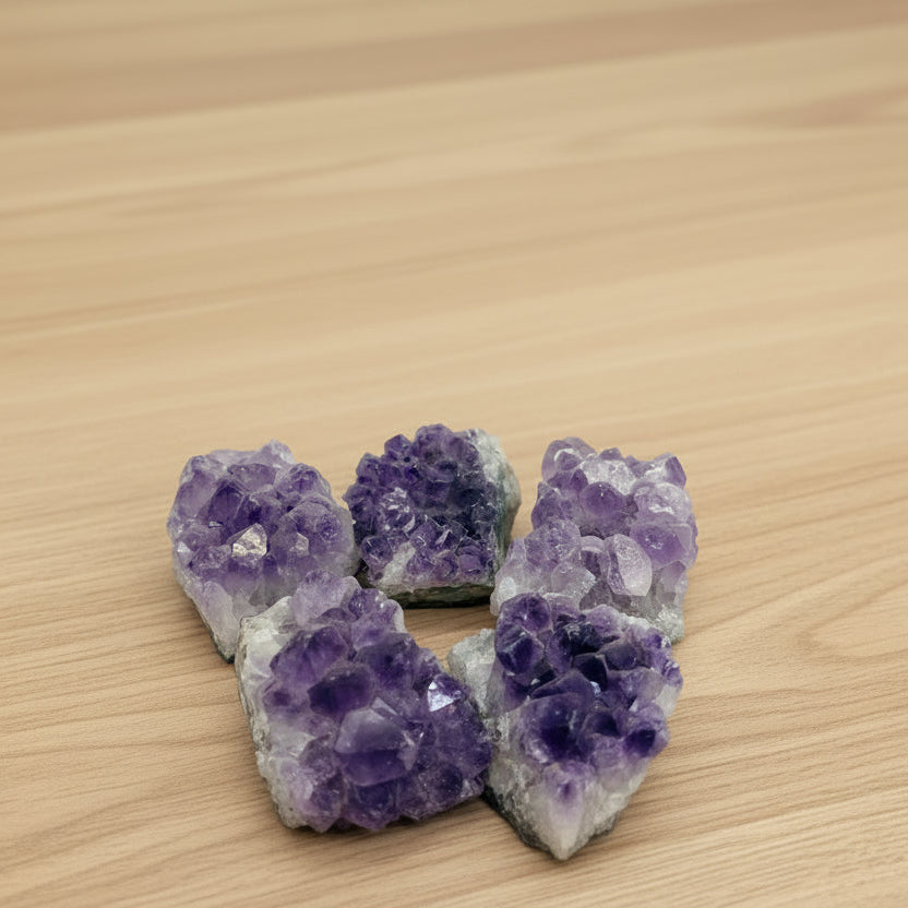 Tumbled Stone Raw Amethyst Cluster