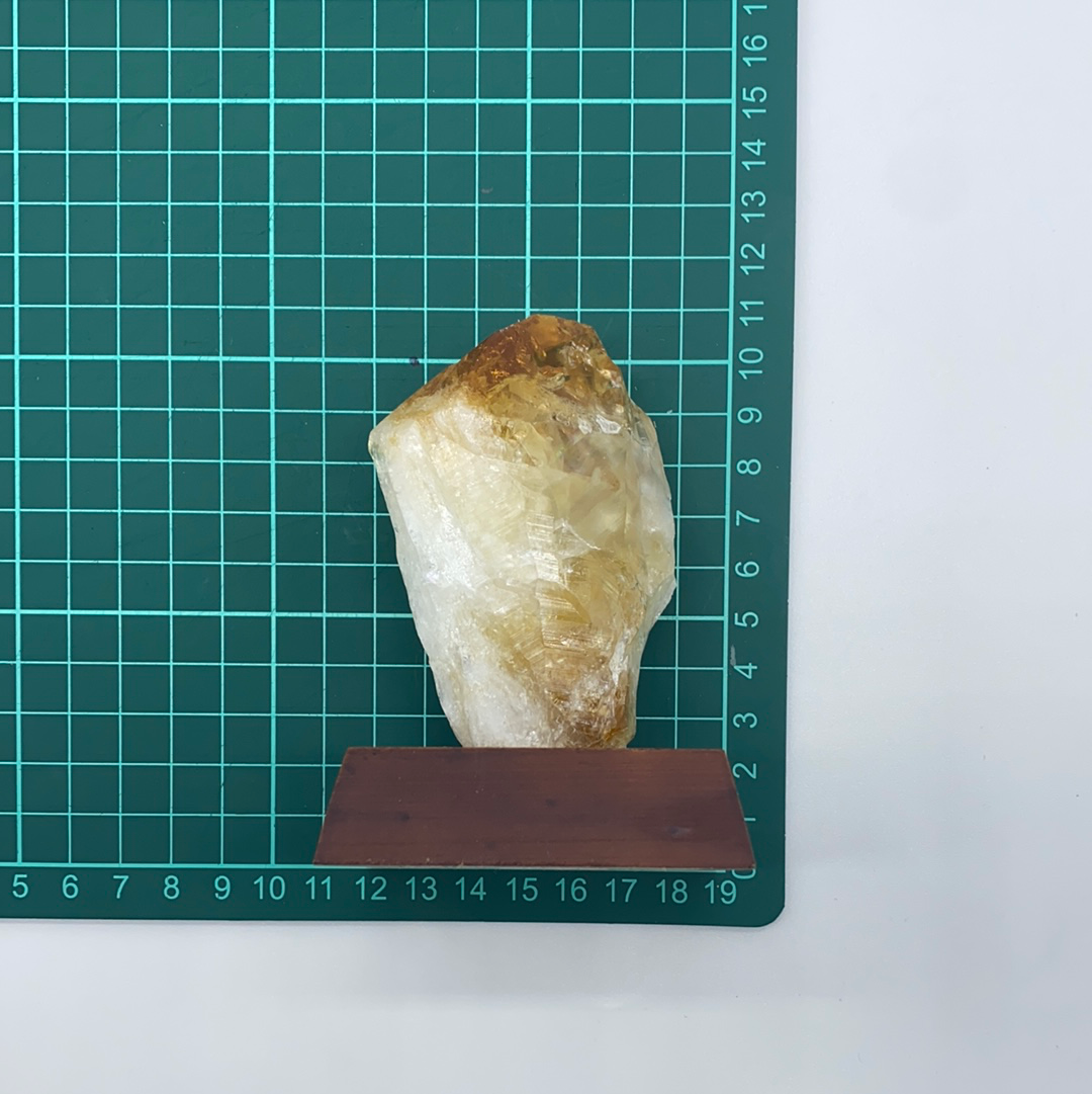 Citrine Stone Wood Base