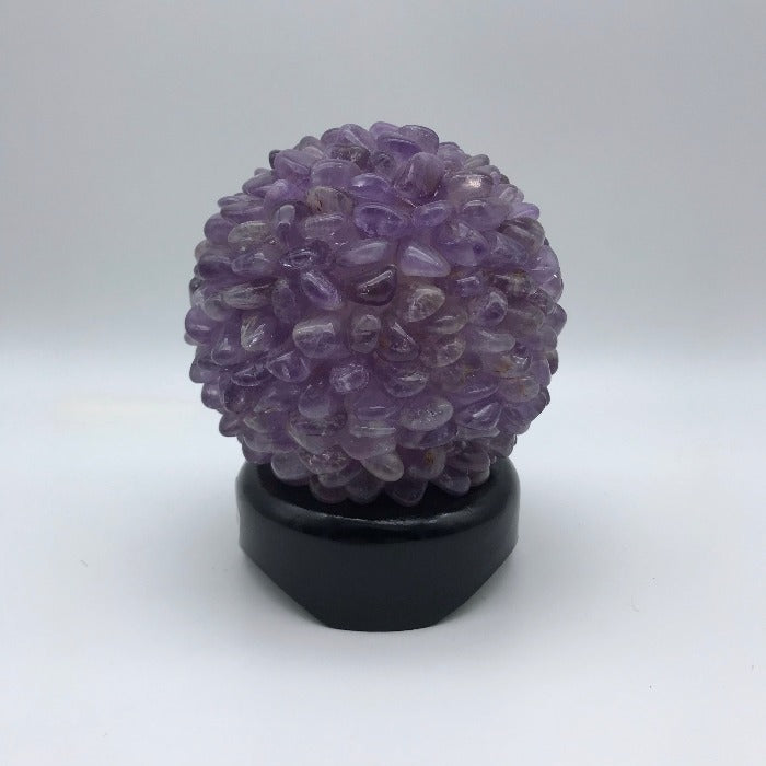 Stone Polished Lamp Wood Base