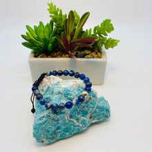 Load image into Gallery viewer, Bracelet Man Lapis Lazuli/Silver Beads