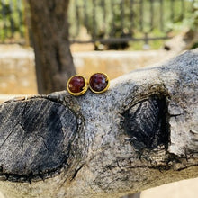 Load image into Gallery viewer, Red Agate Studs
