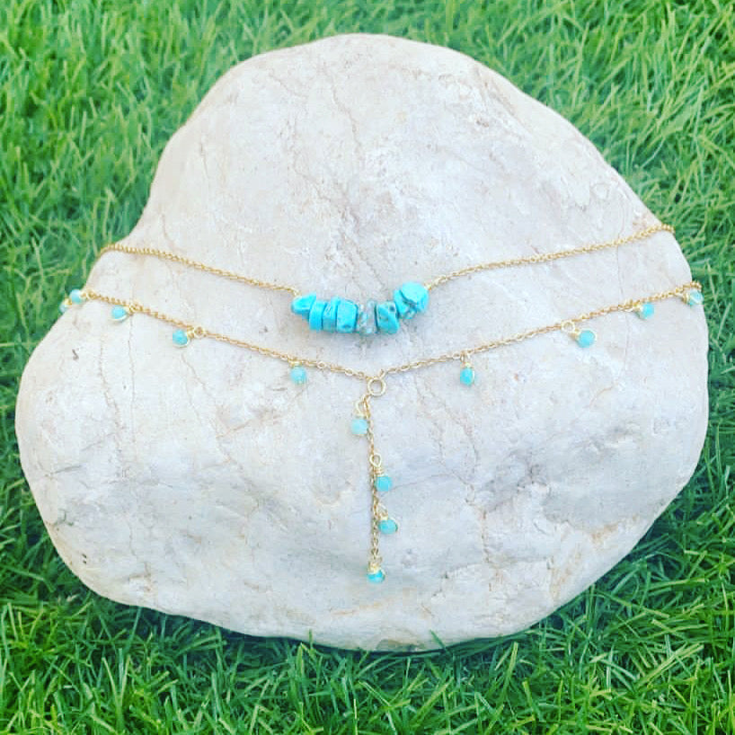 Necklace Chopped Natural Stones