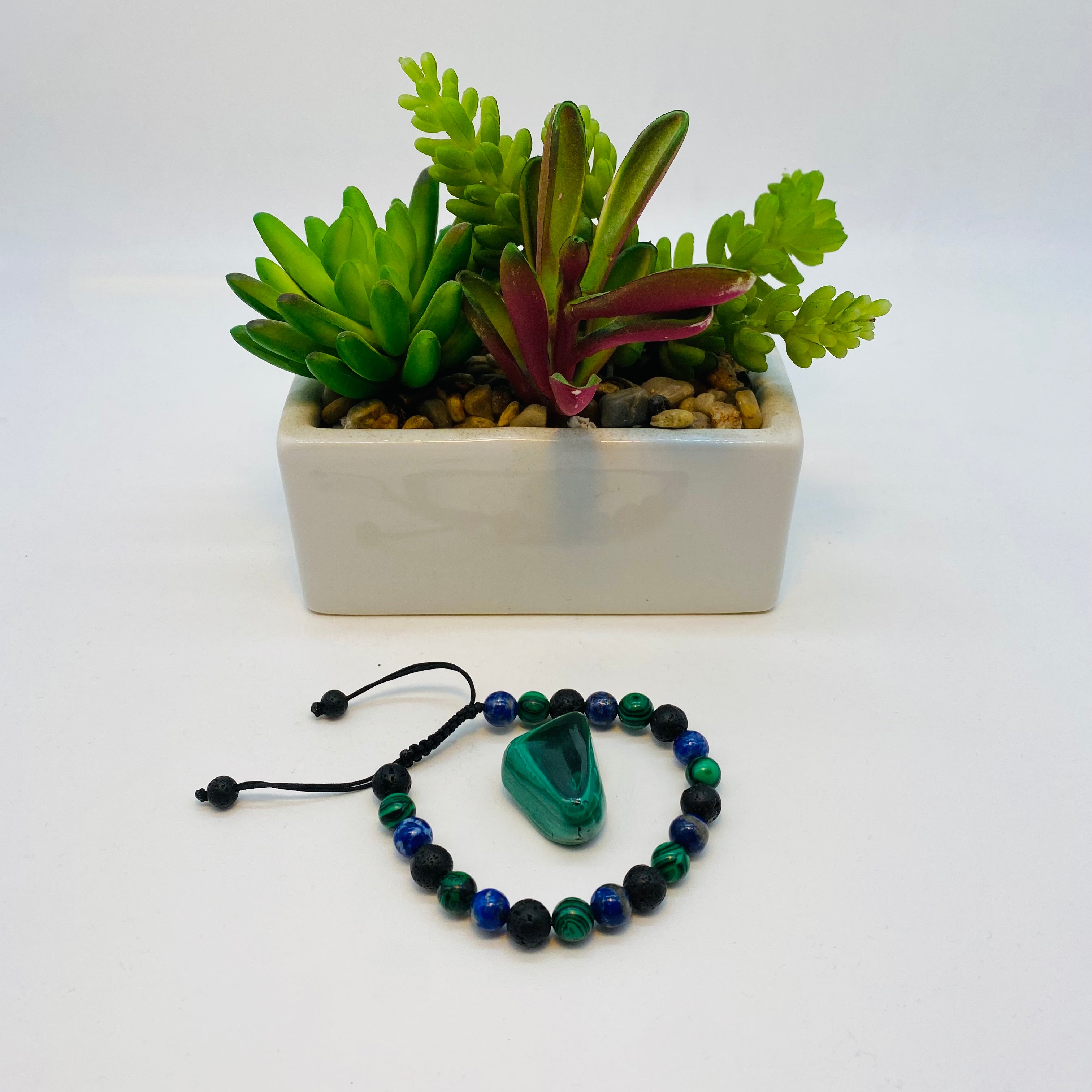Bracelet Man Malachite/Lapis Lazuli/Lava Stone 8mm