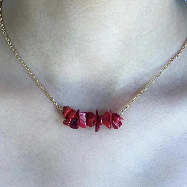 Necklace Chopped Natural Stones