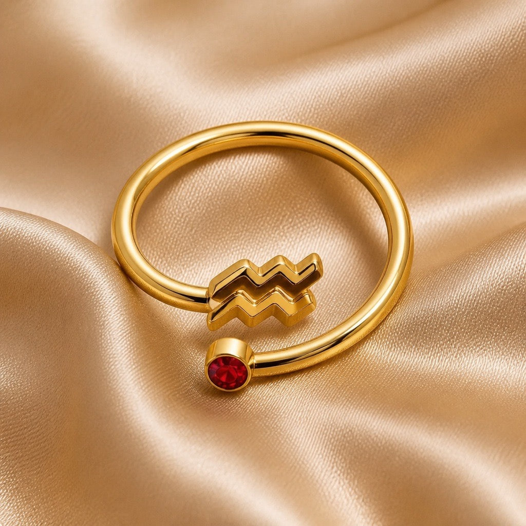 Ring Zodiac With Birthstone