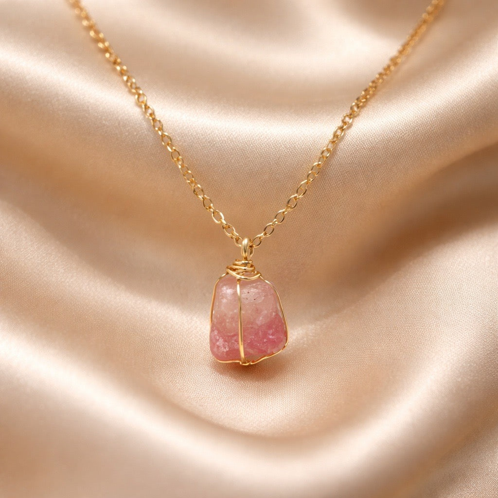 Necklace Cage Natural Stones