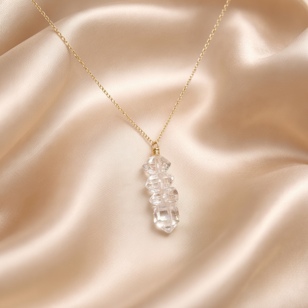 Necklace Vertical Chopped Natural Stones