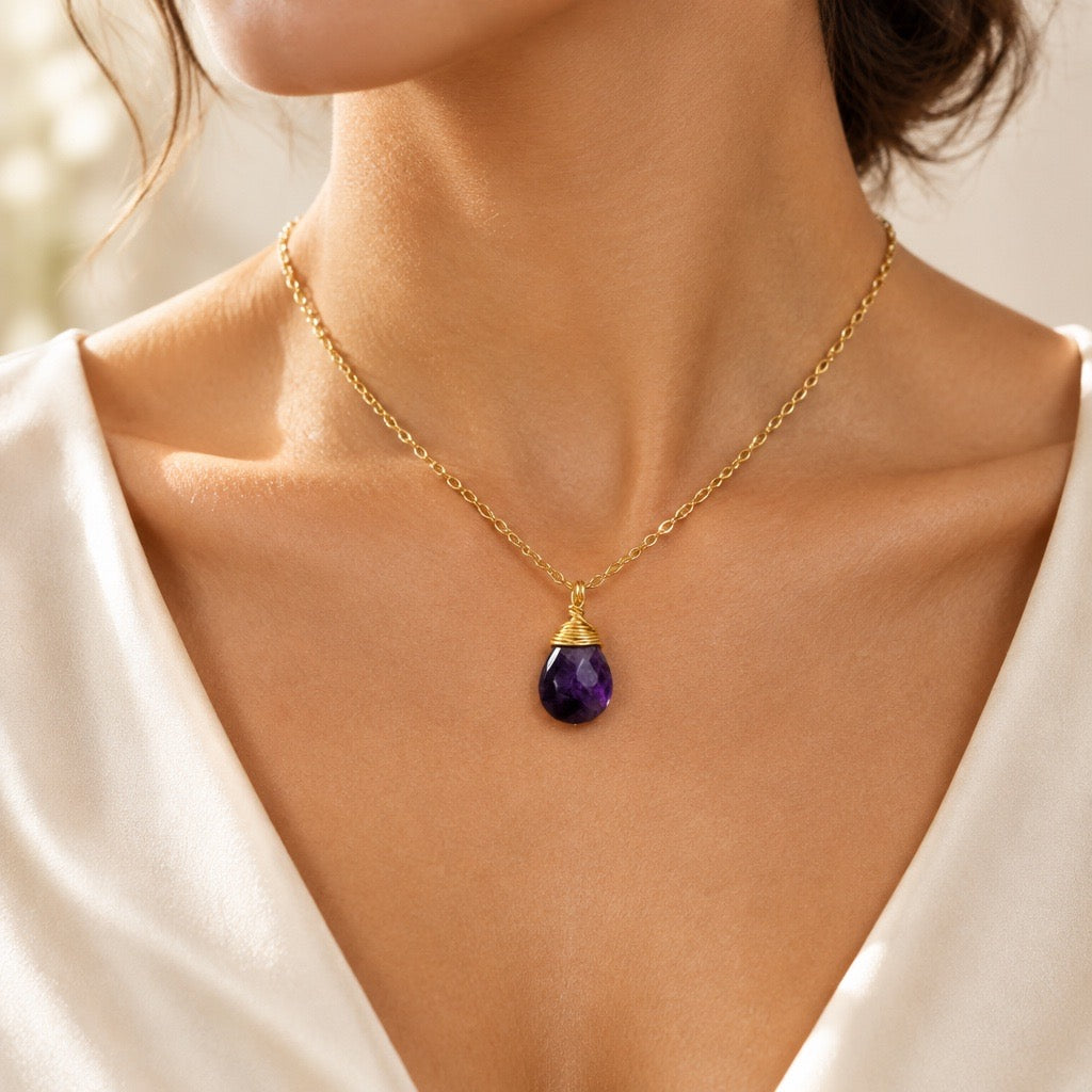 Necklace Drop Natural Stone