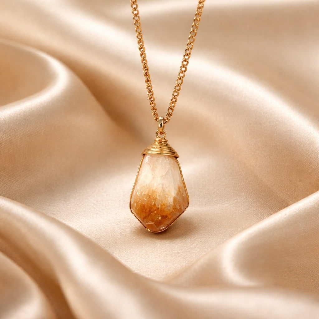 Necklace Cage Natural Stones