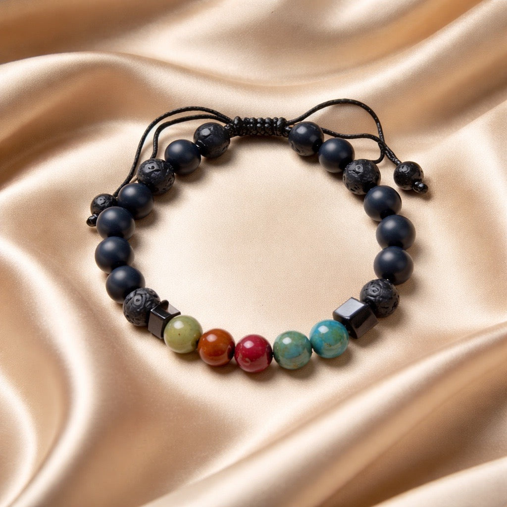 Bracelet Man Onyx/Agate/Hematite 8mm