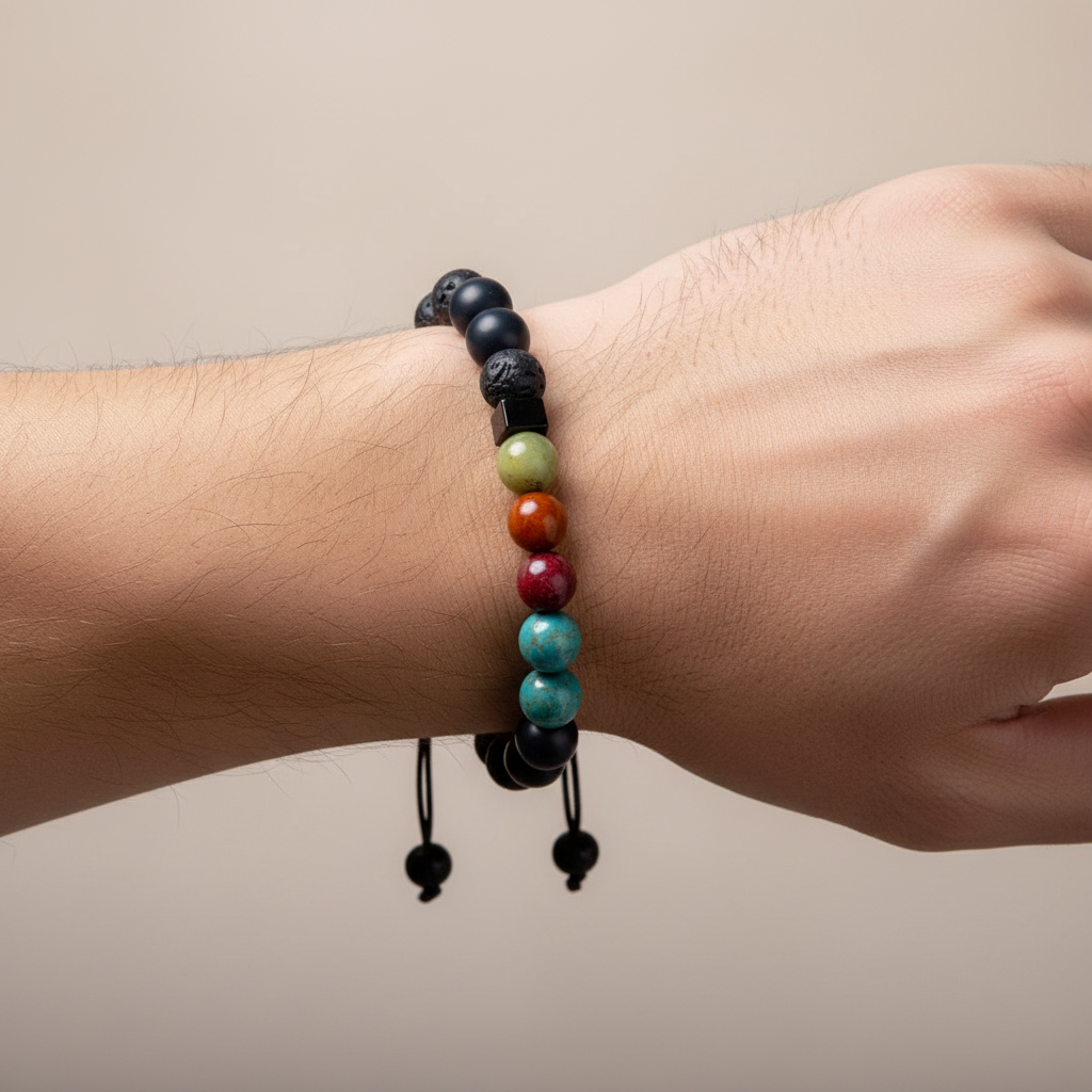 Bracelet Man Onyx/Agate/Hematite 8mm
