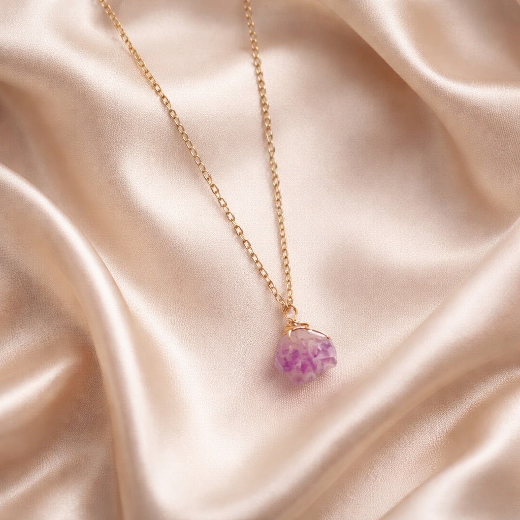 Necklace Long Natural Stones Gold