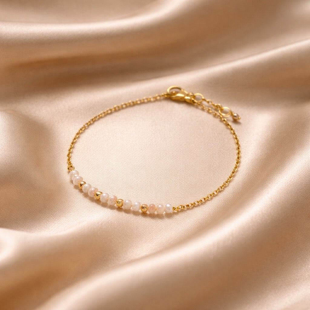 Bracelet Mini Beads in the Middle Natural Stones