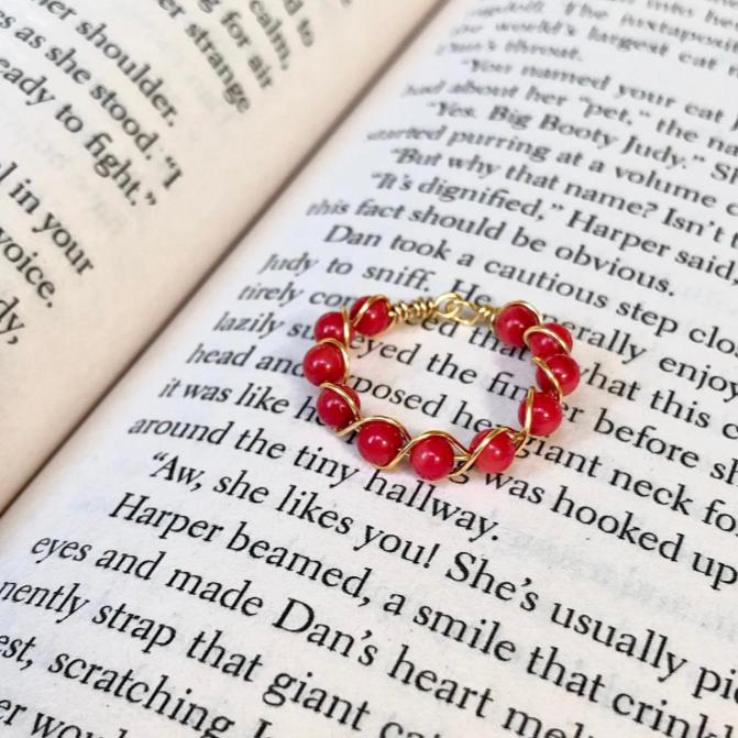 Ring Braided Natural Stones