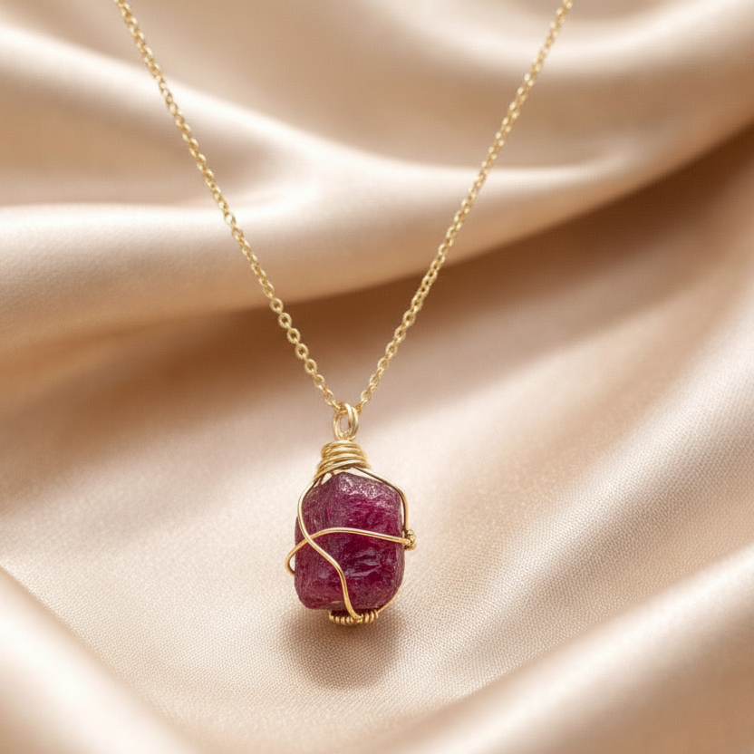 Necklace Cage Natural Stones