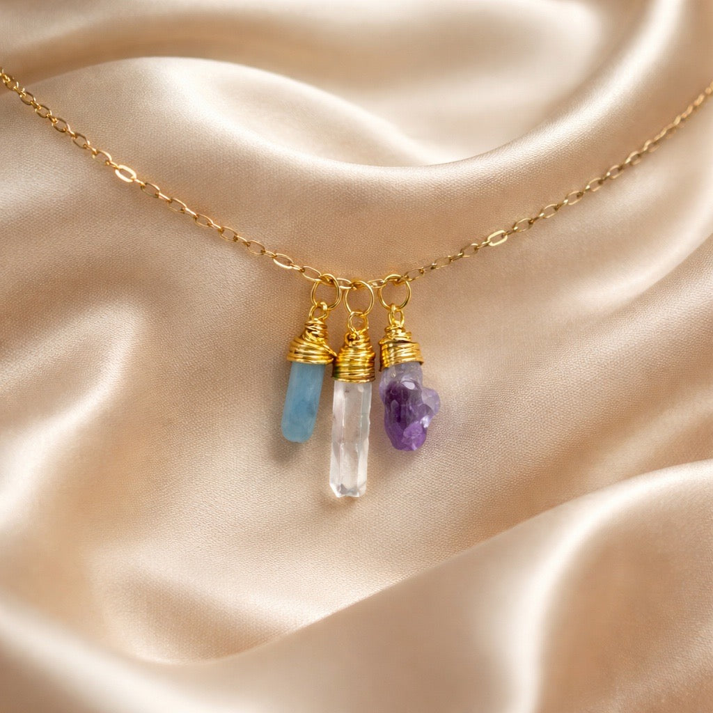 Necklace 3 Stones Zodiac Signs