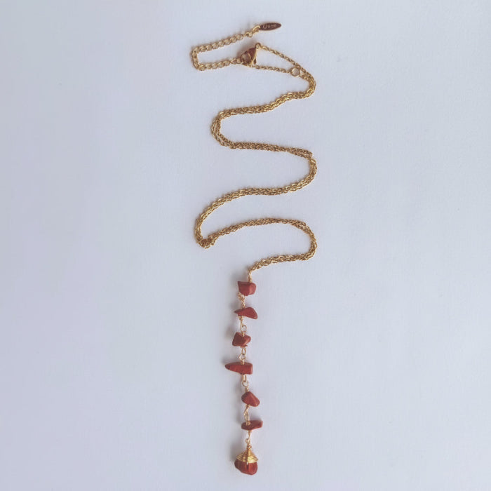 Necklace Vertical Chopped Natural Stones