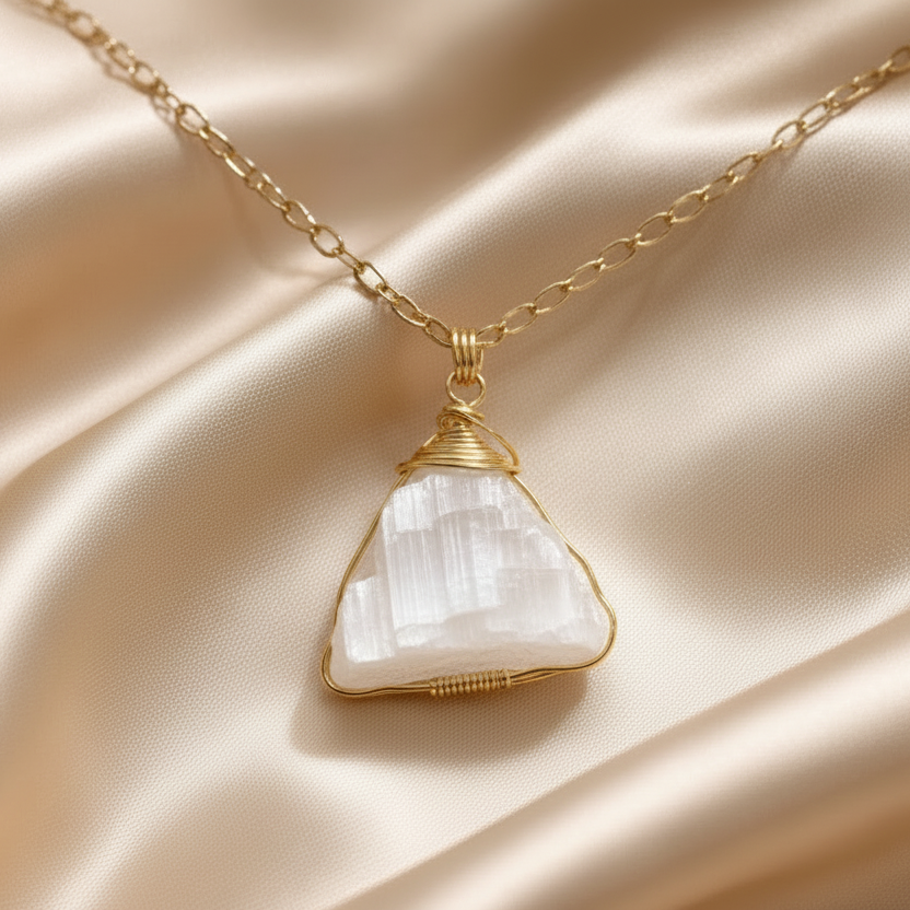 Necklace Long Natural Stones Gold