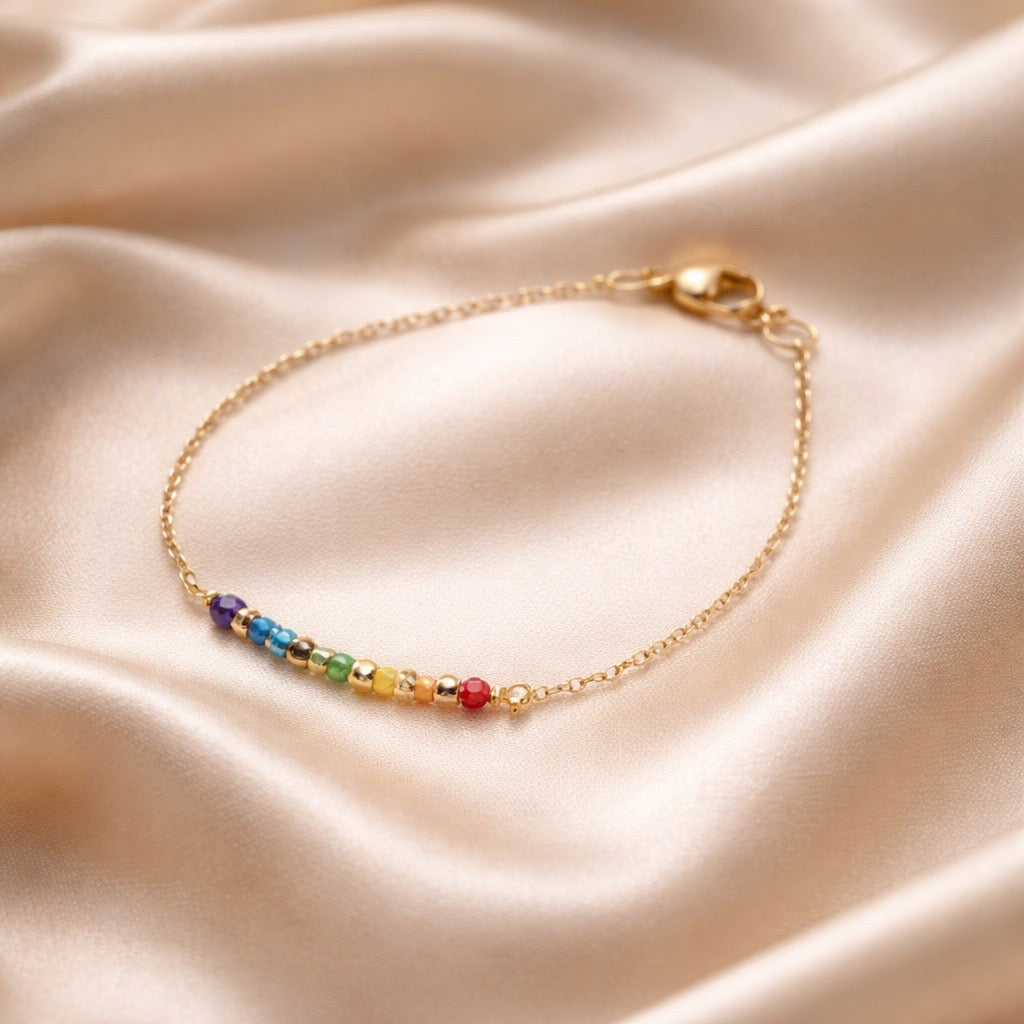 Bracelet Mini Beads in the Middle Natural Stones