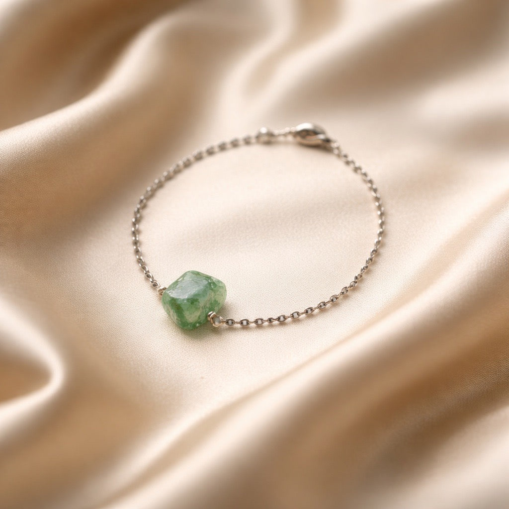 Bracelet Raw Natural Stones (Silver)