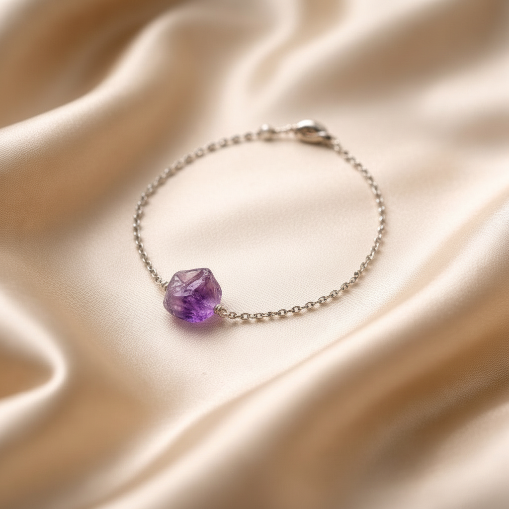 Bracelet Raw Natural Stones (Silver)