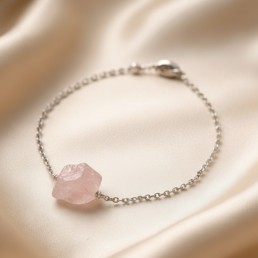 Bracelet Raw Natural Stones (Silver)
