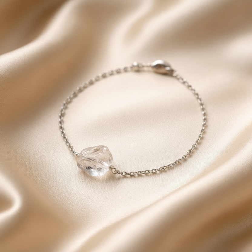 Bracelet Raw Natural Stones (Silver)