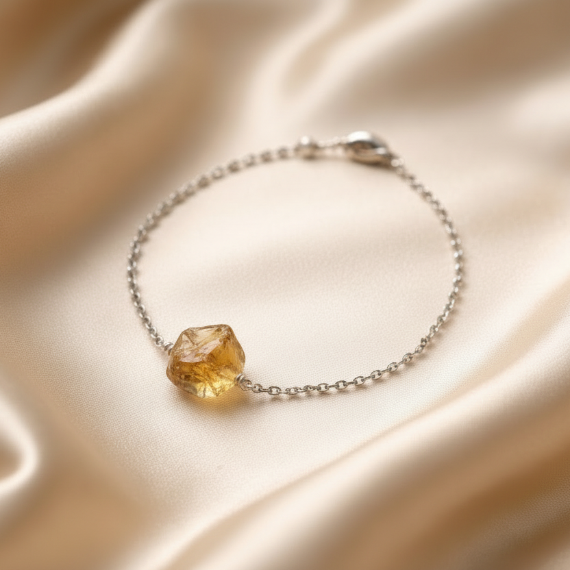 Bracelet Raw Natural Stones (Silver)