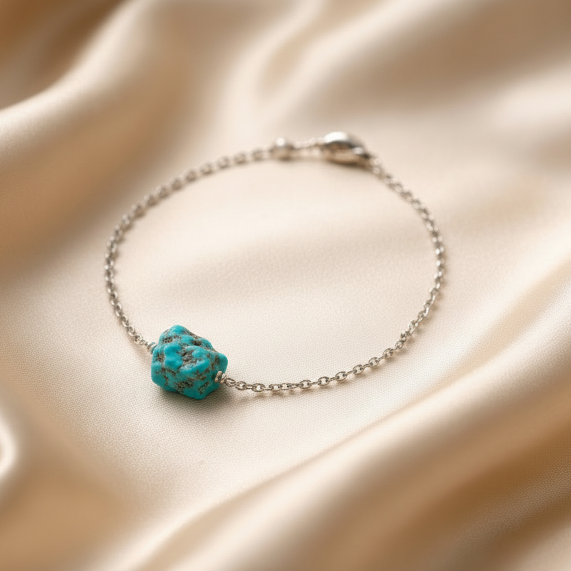 Bracelet Raw Natural Stones (Silver)