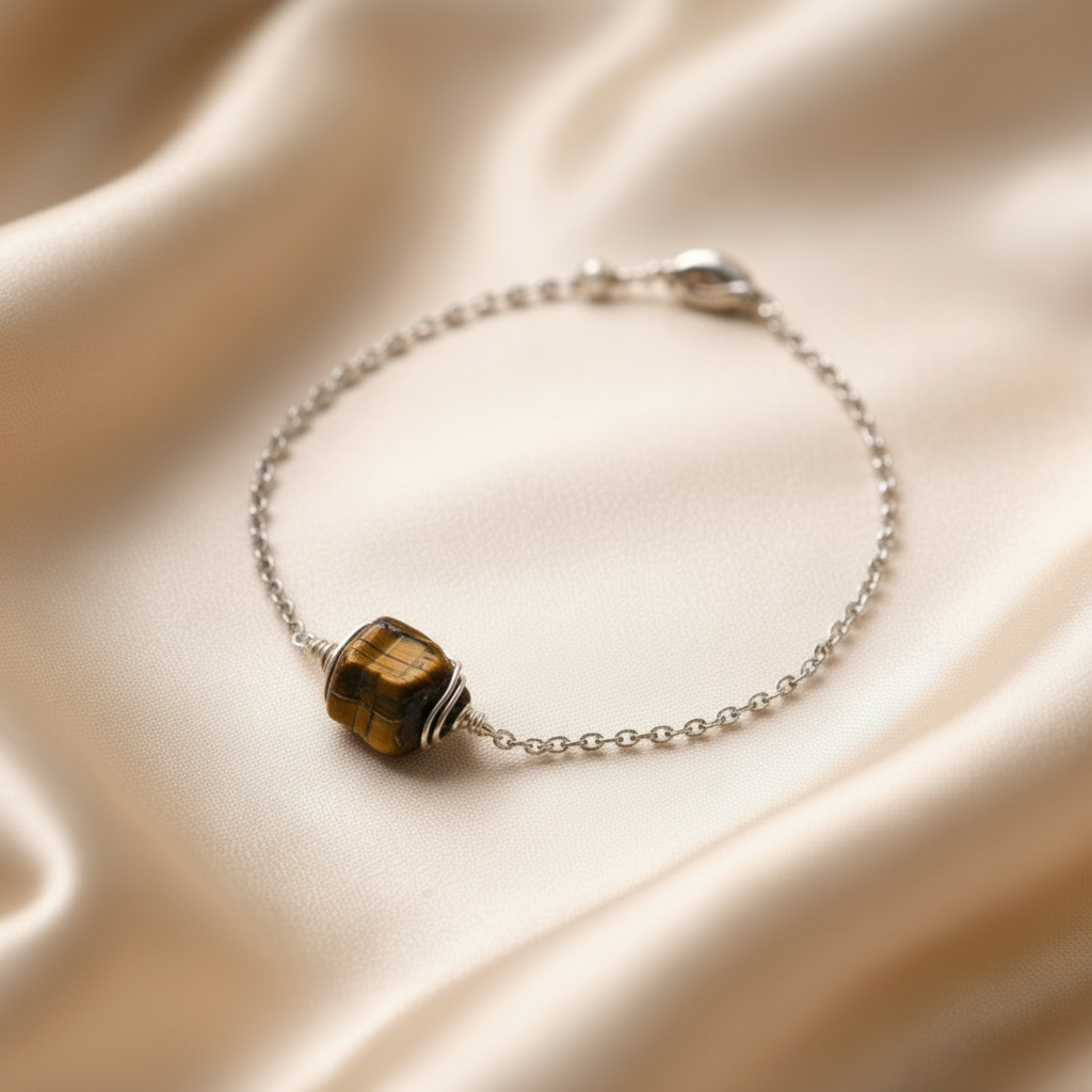 Bracelet Raw Natural Stones (Silver)