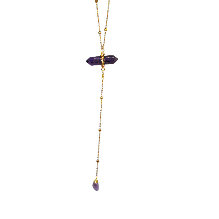 Necklace Horizontal Pointer Extension / Raw Stone Long