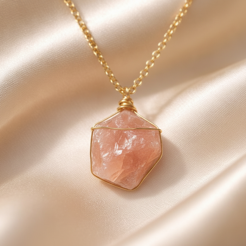 Necklace Cage Natural Stones