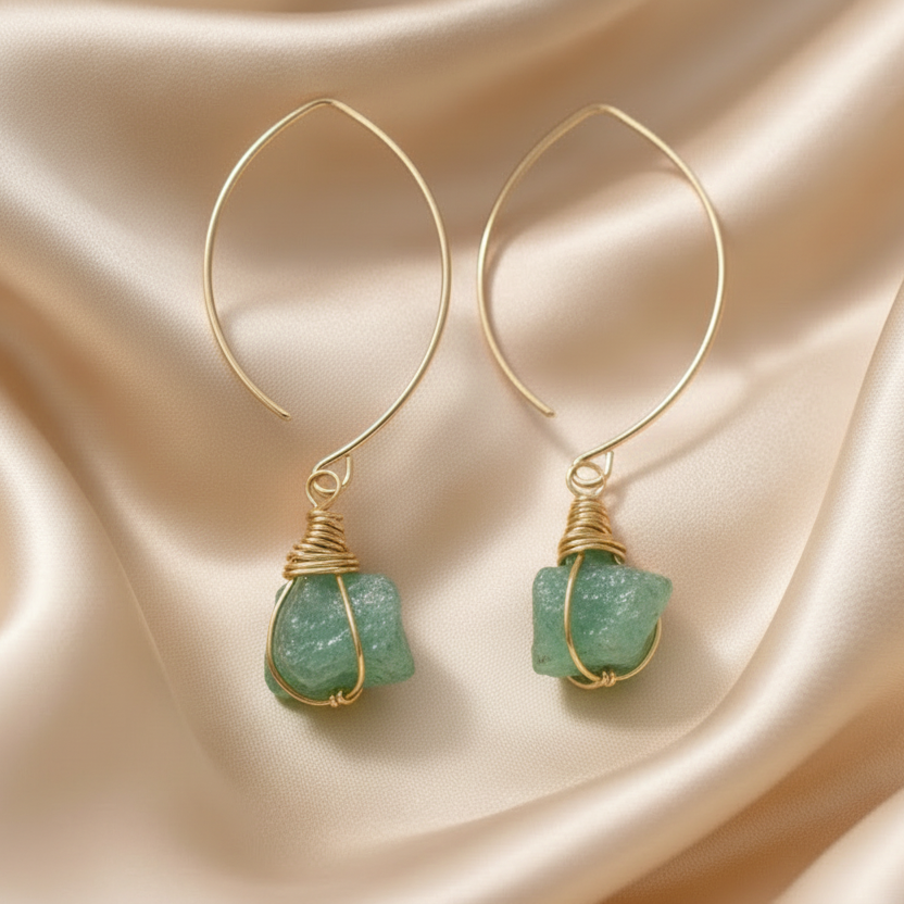 Earrings Hoops with Individual Stone