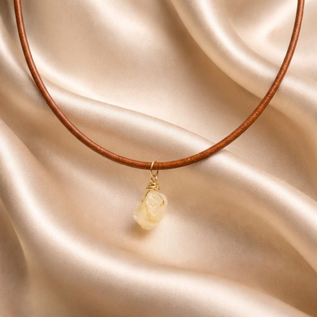 Necklace Magnetic with Semiprecious Raw Stone