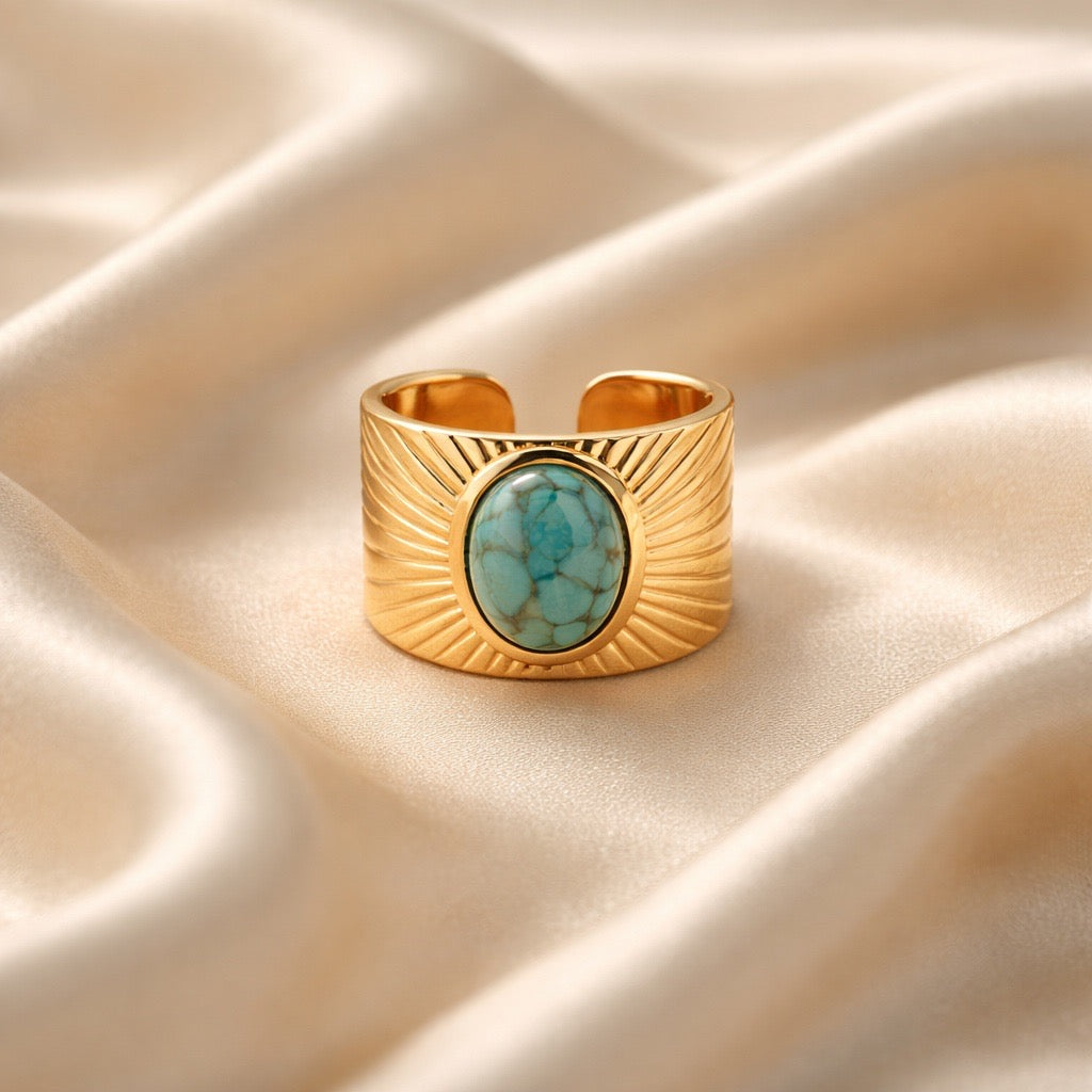 Rings Stainless Steel Hindu Turquoise